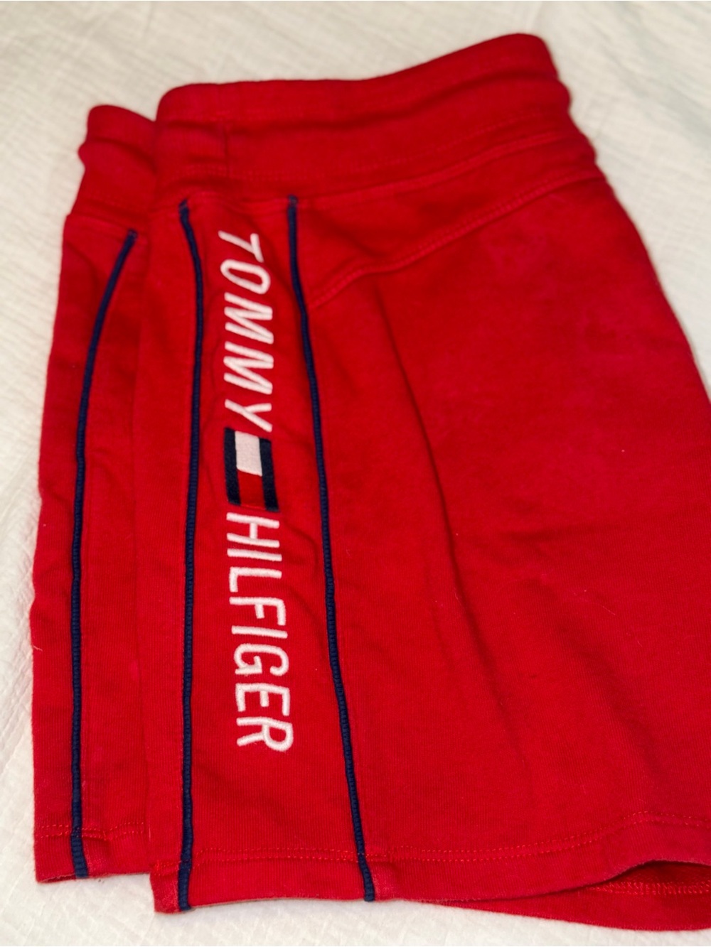 Tommy Hilfiger Red Athletic Shorts with Side Logo